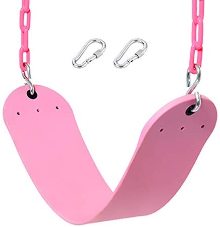 Take Me Away Pink Swing Seat - Heavy Duty Chain Plastic Coated - Playground Swing Set Accessories Replacement Gift Box Set Birthday Gift