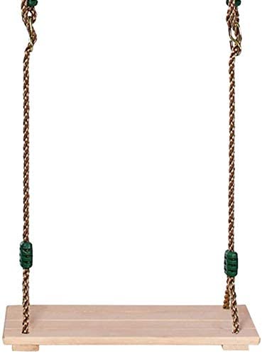 DiLiDiLi Wooden Tree Swing Set for Indoor Outdoor Satety Adjustable Rope Wood Swing Seat for Kids Adults Outside Backyard Patio Swings with 2 Carabiners