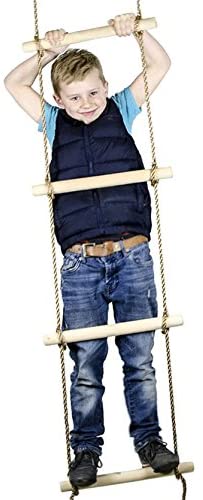 Squirrel Products 6 ft. Climbing Rope Ladder for Kids - Swing Set Accessories - Additions & Replacements for Active Outdoor Play Equipment