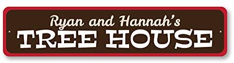 Tree House Sign, Personalized Kid Name Bedroom Sign, Custom Child Playroom Sign, Metal Kid Room Wall Decor - Quality Aluminum ENSA1002070-6
