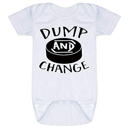 Hockey Baby & Infant Onesie | Dump and Change | One Piece Small White