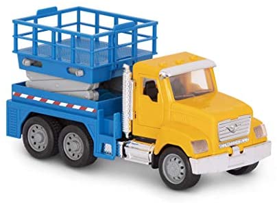 Driven by Battat – Micro Scissor Lift Truck – Toy Truck with Movable Basket, Light & Sound Effects for Kids Aged 3+, Brown