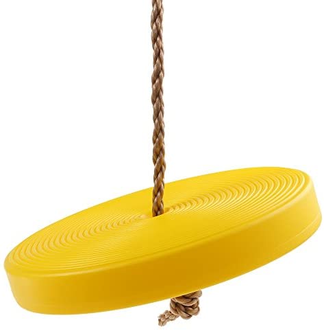 AODD Kids Swing, Disc Tree Swing Seat, Durable Plastic Round disc Swing with Polyester Braided Rope, Adjustable Rope, Safe and Durable, Easy to Install, Outdoor Gaming Equipment for Kids