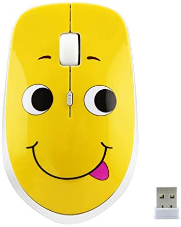 3C Light 2.4GHz Wireless Mouse Cute Silent Wireless Mouse Portable Optical Mice Cartoon Computer Mouse 3 Adjustable DPI for Laptop Desktop PC (Expression A)