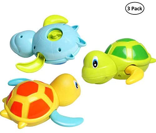 Dmeixs Baby Bath Toy Wind Up Bath Toys Turtle Bathtub Toys for Toddlers Floating Toys Eco-Friendly Material 3 Pack