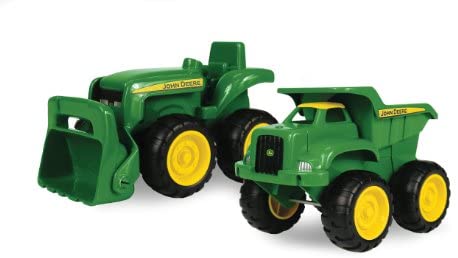 John Deere Sandbox Vehicle 2 Pack | Truck and Tractor Toy | Indoor and Outdoor Play |Toddler Friendly Toys | Construction Site Fun in the Sandbox