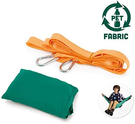 Hape Pocket Swing| Green Portable Hammock for Kids, Outdoor Children’S Swinging Chair, Easy Attach Mechanism for Ages 5+, 220 Lb Weight Capacity