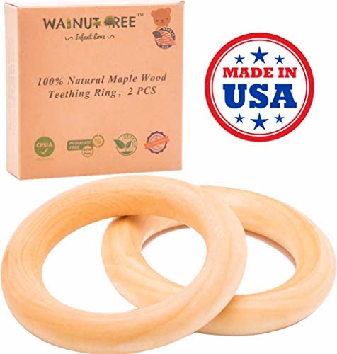 Made in USA - First Organic Maple Montessori Wood Teether Ring 3