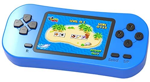 Beijue Retro Handheld Games for Kids Built in 218 Classic Old Style Electronic Game 2.5'' Screen 3.5MM Earphone Jack USB Rechargeable Portable Video Player Children Travel Holiday Entertain (Blue)