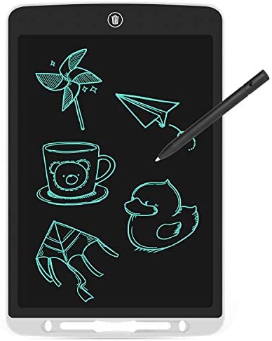 12 inch LCD Writing Tablet, Electronic Handwriting Pad for Drawing & Taking Note, Doodle Board Gifts for Kids and Adults at Home, School and Office (White)
