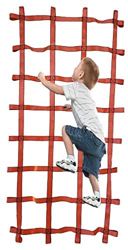 FONG FONG Climbing Net Indoor/Outdoor 7 ft X 4 ft (90 Inch x 48 Inch) - Playground Cargo Net - Climbing Net for Swingset- Cargo Net for Kids - Ninja Net Climbing