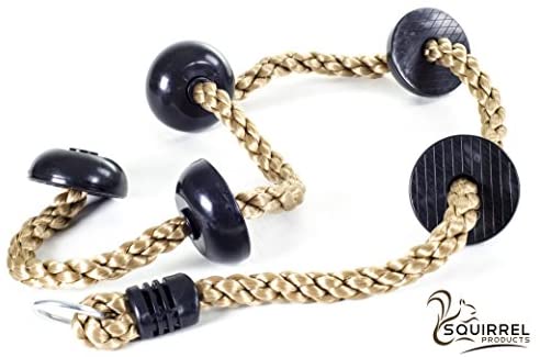 Squirrel Products 6.5 ft Climbing Rope with Platforms - Swing Set Accessories - Additions & Replacements for Active Outdoor Play Equipment