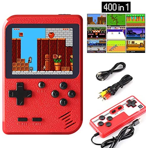 JAMSWALL Handheld Game Console, Retro Mini Game Player with 400 Classical FC Games 2.8-Inch Color Screen Support for Connecting TV & Two Players 800mAh Rechargeable Battery Present for Kids and Adult
