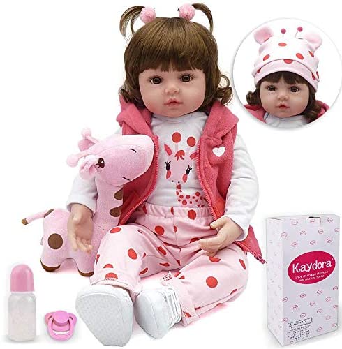 Kaydora Reborn Baby Doll Girl, 16 inch Soft Weighted Body, Cute Lifelike Handmade Silicone Doll