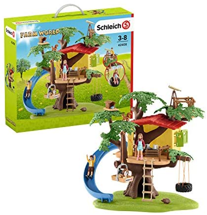 Schleich Farm World Adventure Tree House 28-piece Educational Playset for Kids Ages 3-8