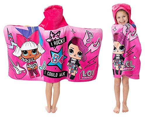 L.O.L. Surprise! Soft Cotton Hooded Bath Towel Wrap 24” x 50” Pink