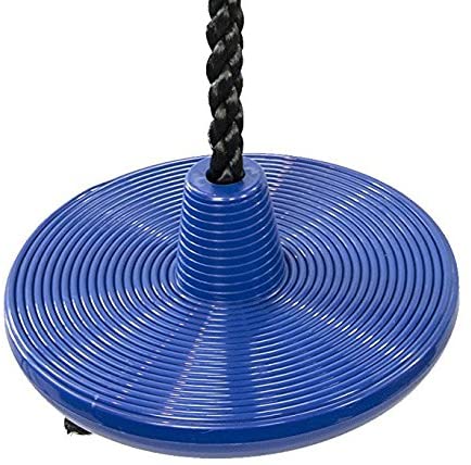 Squirrel Products Heavy Duty Plastic Tree Swing - Disc Rope Swing with Leg Protectors - Additions & Replacements - Outdoor Play Equipment - Blue