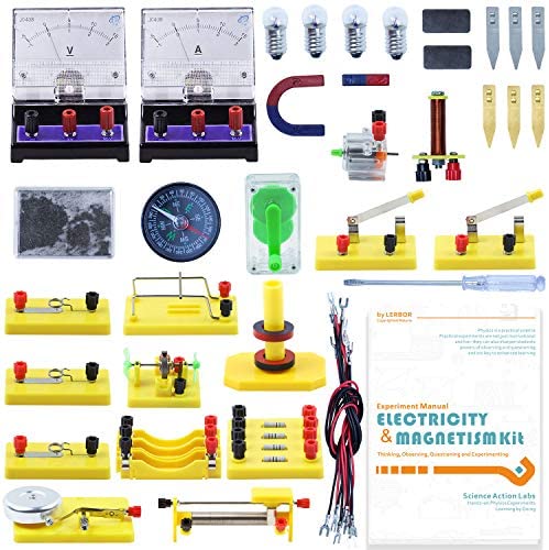 Teenii STEM Physics Science Lab Basic Circuit Learning Starter Kit Electricity and Magnetism Experiment for Kids Junior Senior High School Students Electromagnetism Elementary Electronics LERBOR