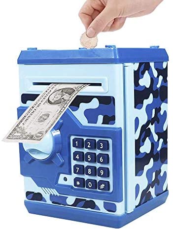 Totola Piggy Bank Electronic Mini ATM for Kids Baby Toy, Safe Coin Banks Money Saving Box Password Code Lock for Children,Boys Girls Best Gift(Camouflage )