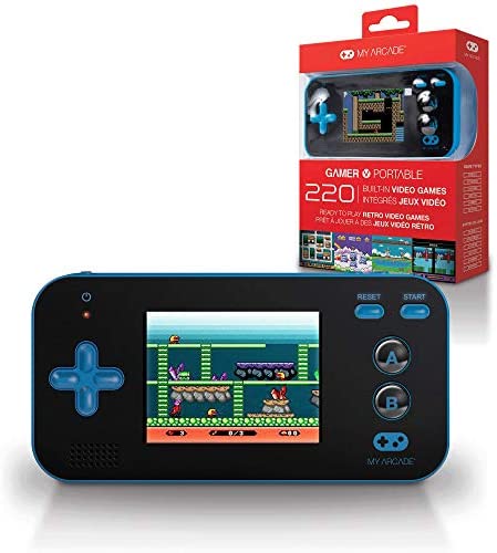 My Arcade Gamer V Portable - Handheld Gaming System - 220 Retro Style Games - Lightweight Compact Size - Battery Powered - Full Color Display - Volume Buttons - Blue