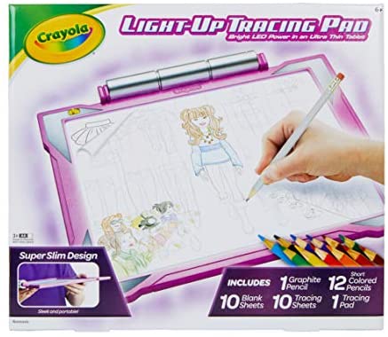 Crayola Light Up Tracing Pad Pink, AMZ Exclusive, At Home Kids Toys, Gift for Girls, Age 6, 7, 8, 9, 10