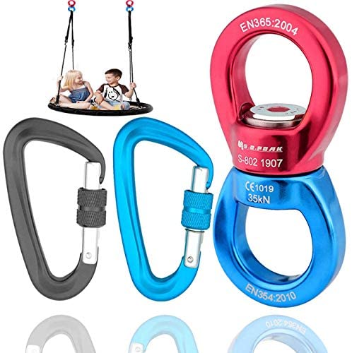 GABraden Swing Swivel 35KN Breaking Strength 360° Safest Rotational Device Hanging Accessory for Rock Climbing, Hanging Hammock, Web Tree Swing, Aerial Dance, Children's Swing Spinner Hanger