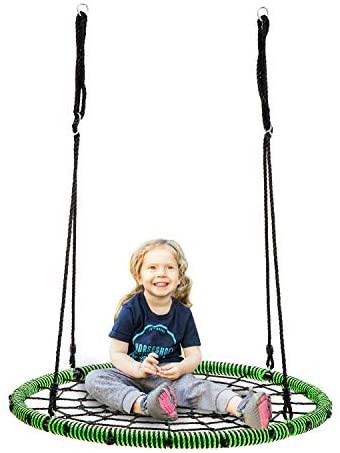wonline 40’’ Spider Web Tree Swing, 330lb Weight Capacity, Indoor/Outdoor Net Swing for Kids