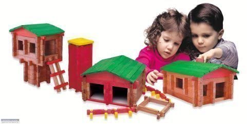 Roy Toy Deluxe Set(250 Piece Deluxe Log Building Set)