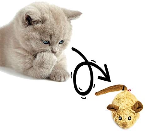 Vealind GiGwi Automatic Moving Mouse Toy for Cats with Rattling Sounds(Coffee-Ear)