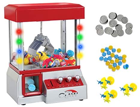 TSF TOYS Electronic Claw Toy Grabber Machine with LED Lights and Toys