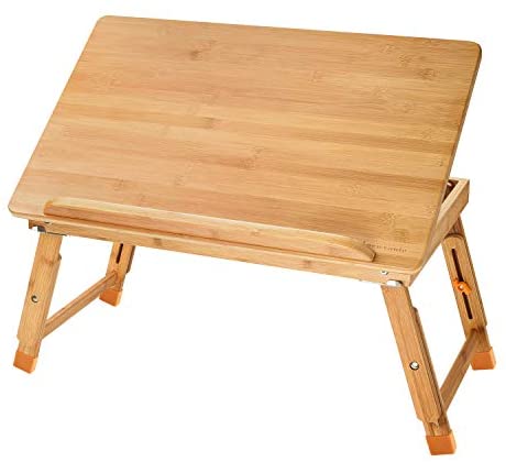NNEWVANTE Drafting Table Laptop Desk Adjustable Drawing Desk Foldable Tray for Adult Kids Bamboo