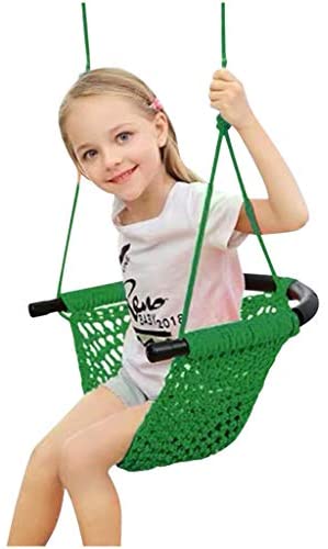 Lazapa Tree Swing Seat for Kids, Rope Swing Tree Swing Seat for Kids Indoor Door Outdoor Backyard Hammock Chair Cotton Weave Tree Rope Swing Seat for Kids (Green)