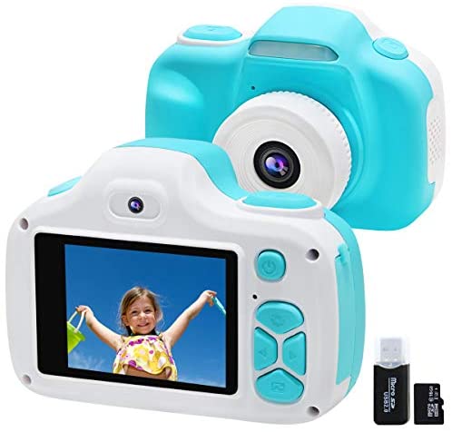 Kids Camera for Boys Girls Gifts, Video Selfie Digital Cameras for Children 3-12 Years Old, Shockproof Mini Learning Toys Cameras for Children's Day Birthday (Blue)