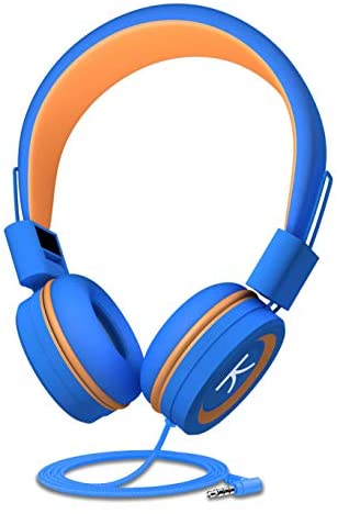 KidMoments K12 Kids Headphones with 85dB Volume Limited Hearing Protection,Made of Food Grade Material,BPA-Free,Tangle-Free Cord,Wired On-Ear Headphones for Children,Toddler,Baby