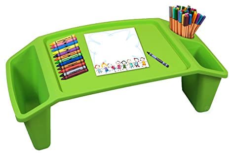 Basicwise QI003253G Kids Lap Desk Tray, Portable Activity Table, Green