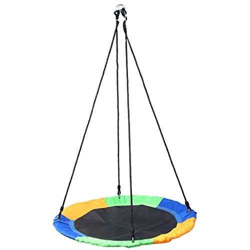 40'' Saucer Flying Tree Swing Set for Kids Adults,MKLEKYY Children Butterfly Swing,660lb Multi-Strand Ropes,Colorful Safety Swing,Flying Giant Rope Swing,Great Kids Swing Playsets (Multicolor)