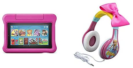 Fire 7 Kids Edition Tablet (Pink) + Toy Story Headphones (Bo Peep)