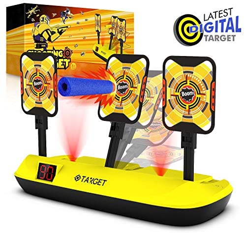 Phaxcoo Electronic Shooting Target Scoring Auto Reset 3 Digital Targets for Nerf Guns Blaster