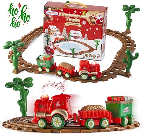 Prextex Kids Christmas Train Around The Tree Musical Christmas Train Set for Kids