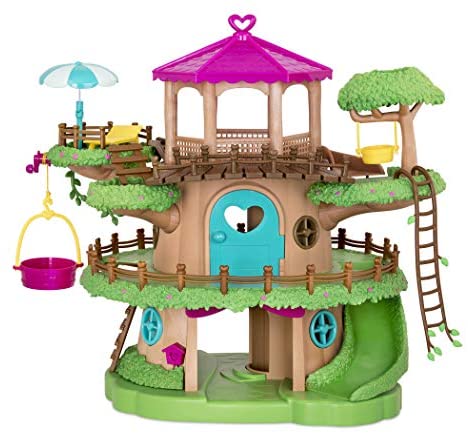 Li’l Woodzeez Family Treehouse with Crank Elevator – 22pc Playset with Ladders, Slides, and Stairs – Toy Houses and Playsets – Gifts for Kids Age 3+