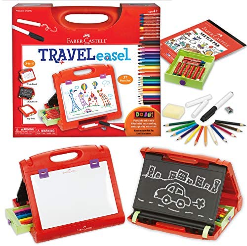 Faber-Castell Do-Art 3-in-1 Travel Easel - 30 Piece Tabletop Easel for Kids with Art Supplies