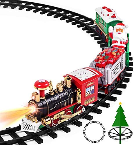 Aokesi Toy Train Set with Lights and Sounds - Christmas Train Set - 30