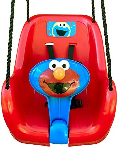Sesame Street Elmo Toddler Swing, Inspire Outdoor Play, Encourage Imaginative Fun! Durable High Back Bucket Swing Seats Toddler Safely & Comfortably, Perfect Backyard Playground Toy