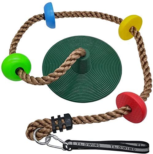 Climbing Rope Tree Swing Set Kids Standing Rope Swings with Connect Strap & Carabiners Multicolor Platforms Disc Swings Seat Adjustable Swing Set for Kids Adults Indoor Outdoor Backyard Patio Swings