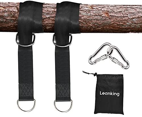 Leanking 2 PCS Tree Swing Straps Tree Swing Hanging Kit Holds Max 2000 LB with Two Heavy Duty Carabiners (Stainless Steel) for Swing Seat, Plank, Camping Hammock