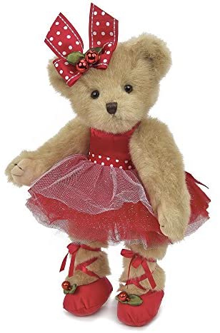 Bearington Clara Ballerina Christmas Plush Stuffed Animal Teddy Bear, 14 inches