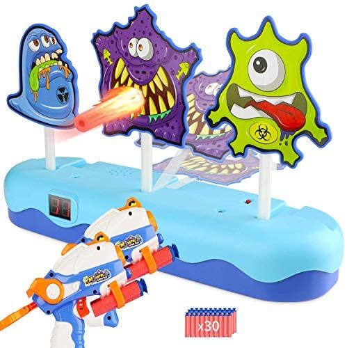 EKOOS Monster Shooting Target for Nerf Electronic Scoring Auto Reset Digital Targets for Shooting Practice, Ideal Gift Toy for Kids Boys & Girls