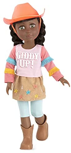 Glitter Girls Dolls by Battat – 14-inch Poseable Equestrian Doll Jolie — Brown Hair & Green Eyes — Horseback Riding Outfit, Cowgirl Hat, and Boots – Toys, Clothes, and Accessories for Kids Ages 3+