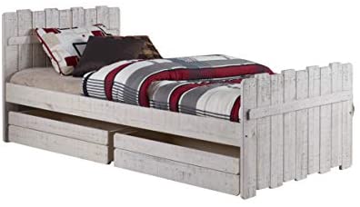 Donco Kids Tree House Bed with Dual Underbed Drawers Rustic Sand, Twin,