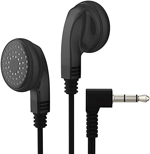 Maeline Bulk Earphones with 3.5 mm Headphone Plug - 100 Pack - Black